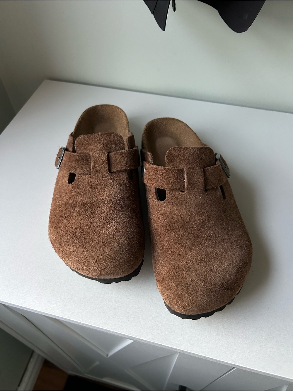 Birkenstock Brown Suede Boston Clogs